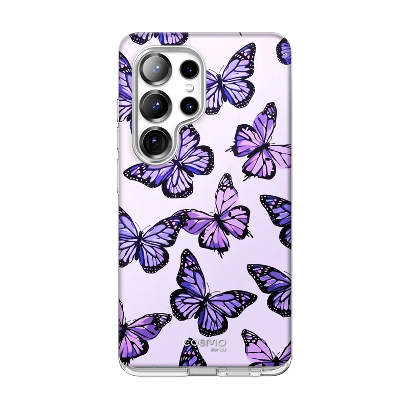Strong Texture Flexible Pattern Galaxy S25 Ultra Cosmo Cute Case -Lilac Fly