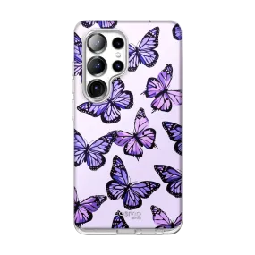 Strong Texture Flexible Pattern Galaxy S25 Ultra Cosmo Cute Case -Lilac Fly