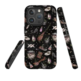 Scratch Guard Lightweight Feel iPhone MagSafe Tough Case - Woodland Witch Black