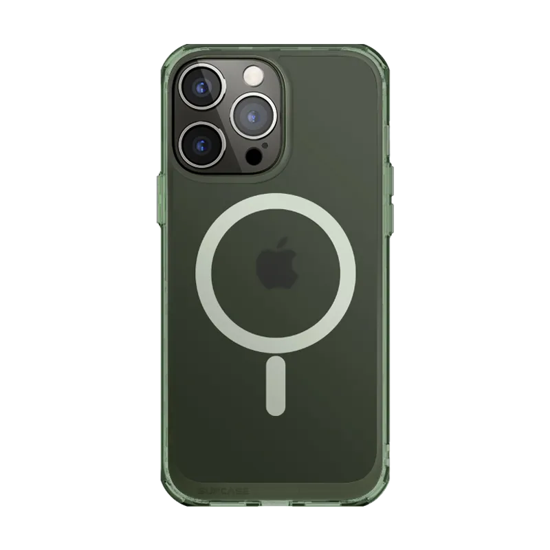 iPhone 14 Pro Max 6.7 inch Unicorn Beetle MAG Slim Clear MagSafe Case-Green Fog Unique Texture Minimal Design