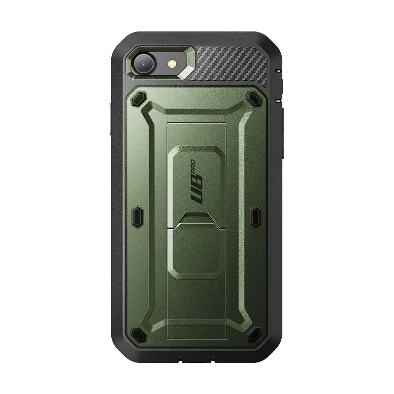 Hybrid Material iPhone SE Unicorn Beetle Pro Full-Body Case with Kickstand-Dark Green