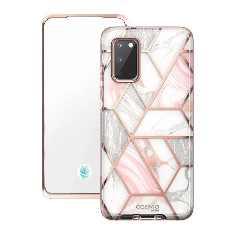 Galaxy S20 Cosmo Case (with Screen Protector) - Marble Pink Light Structure