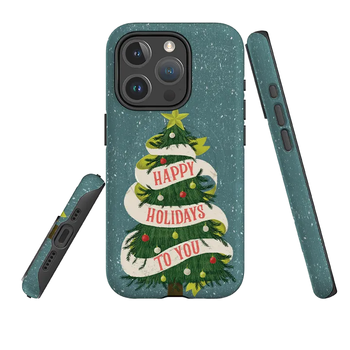 iPhone MagSafe Tough Case - Happy Holidays By Abby Jacobs Textured Grip Comfort Shape