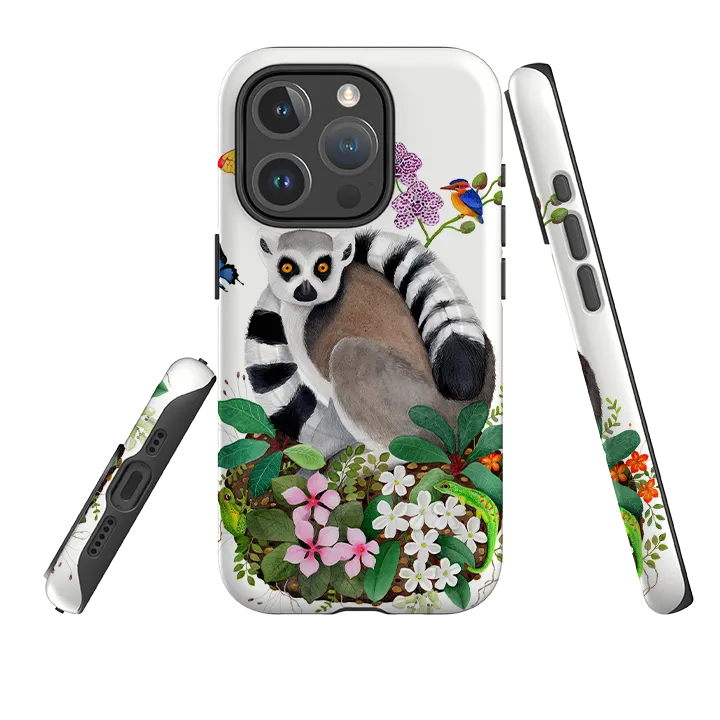 Classic Texture iPhone MagSafe Tough Case - Madagascar Lemur By Bex Parkin