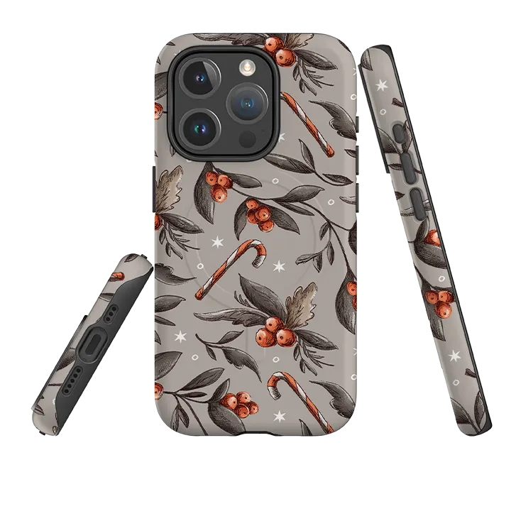 iPhone MagSafe Tough Case - Xmas Candy II Soft Grip Elegant Design Layer