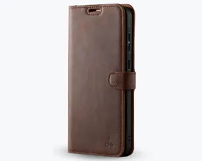 Samsung Galaxy A55 - Vintage Leather Wallet Phone Case Comfort grip design