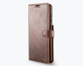 Samsung Galaxy S25 Edge - Vintage Leather Wallet Phone Case Matte Shield Grip Finish