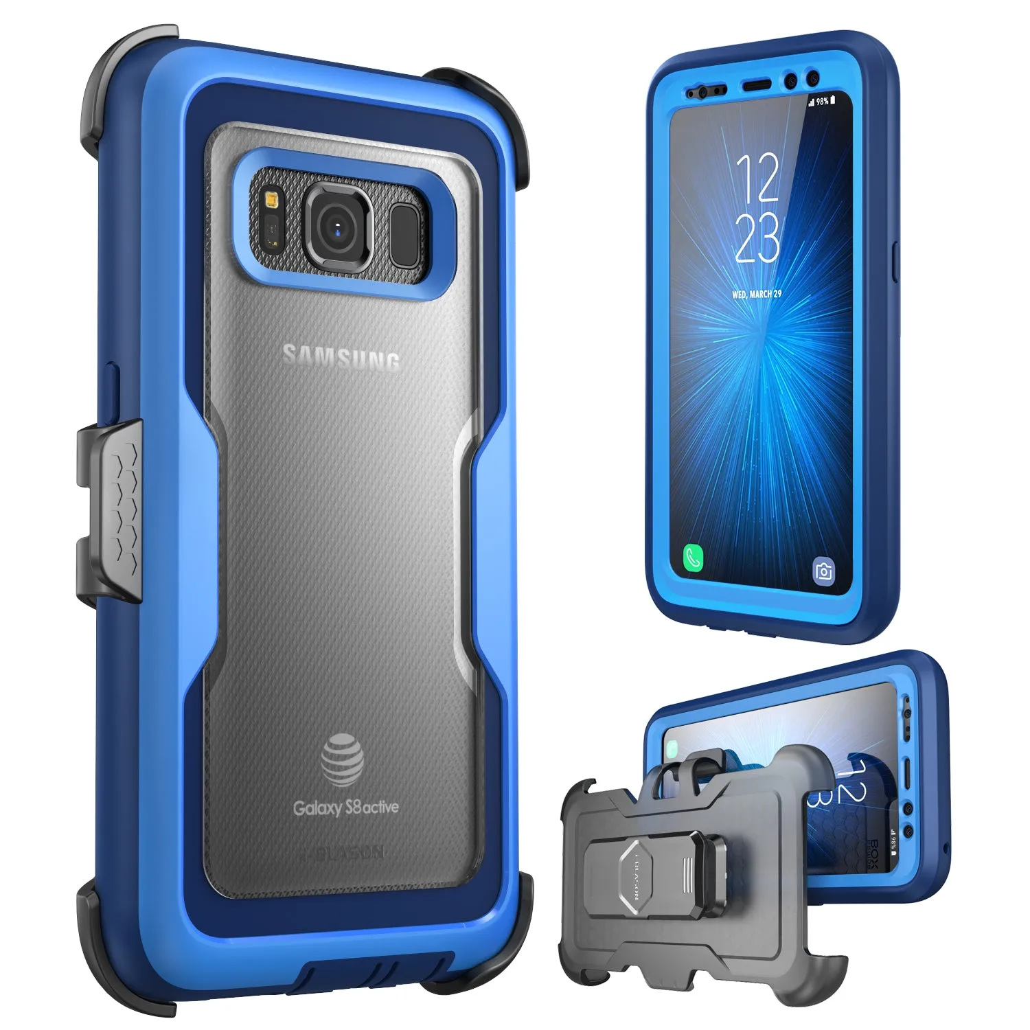 Clean Texture Samsung Galaxy S8 Active Magma Case - Blue