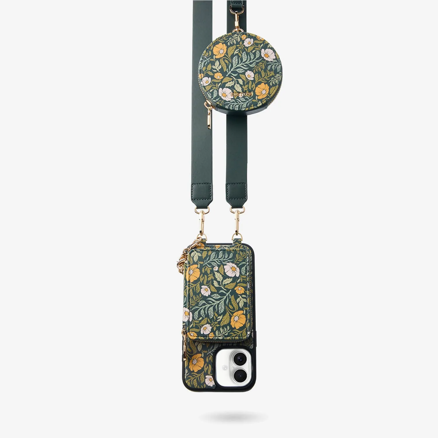 Sara Torabi- Plant Theme Designer Crossbody Phone Case with Wallet Minimal Feature