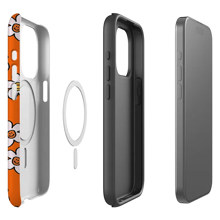 Soft Detail Strong Grip iPhone MagSafe Tough Case -  Smiley-Orange