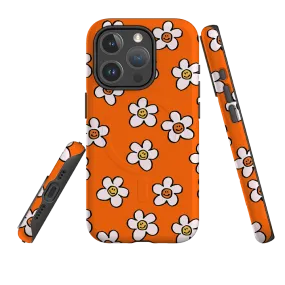 iPhone MagSafe Tough Case -  Smiley-Orange Premium Build Magnetic Mount