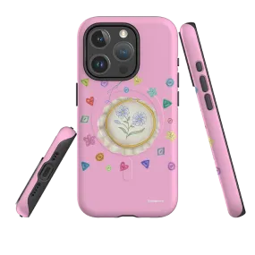 Polished Layer Ergonomic Feel iPhone MagSafe Tough Case -  Flower Buttons Needlework By Catherine Rowe