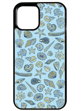 Sea Shells in Blue Phone Case Luxury Appeal Edge Shield