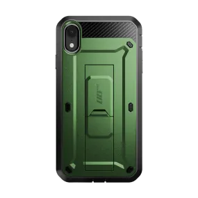 Ultra light Strong Corners iPhone XR Unicorn Beetle Pro Full-Body Holster Case-Dark Green