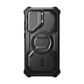 Galaxy S25 Armorbox Protective Phone Case - Black Luxury Finish Texture