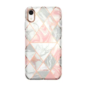 iPhone XR Cosmo Lite Case-Marble Pink Protective Frame Design