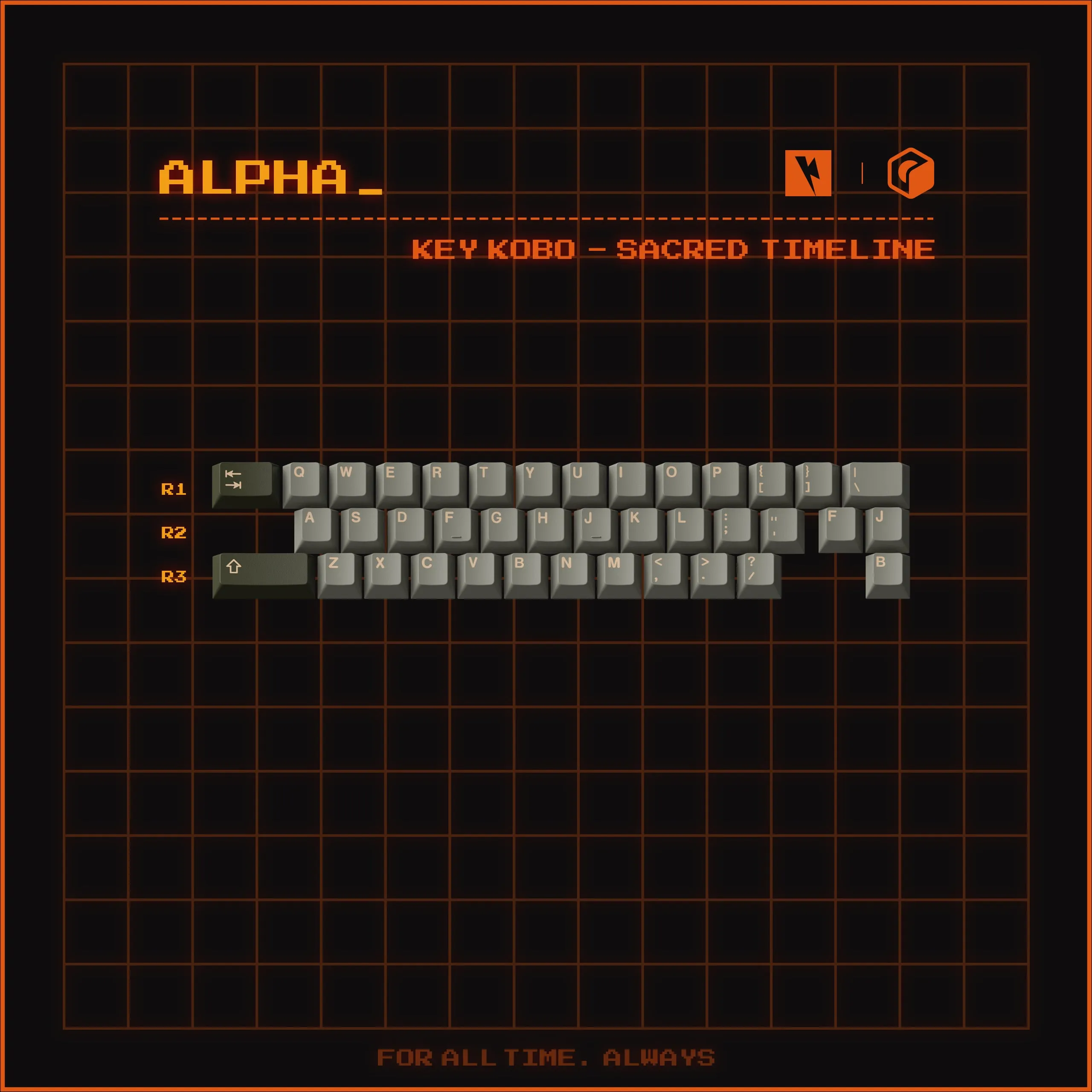 KEYKOBO SACRED TIMELINE ABS DOUBLE-SHOT KEYCAP SET Key Travel Distance Keyboard Hobbyist Setup Kit