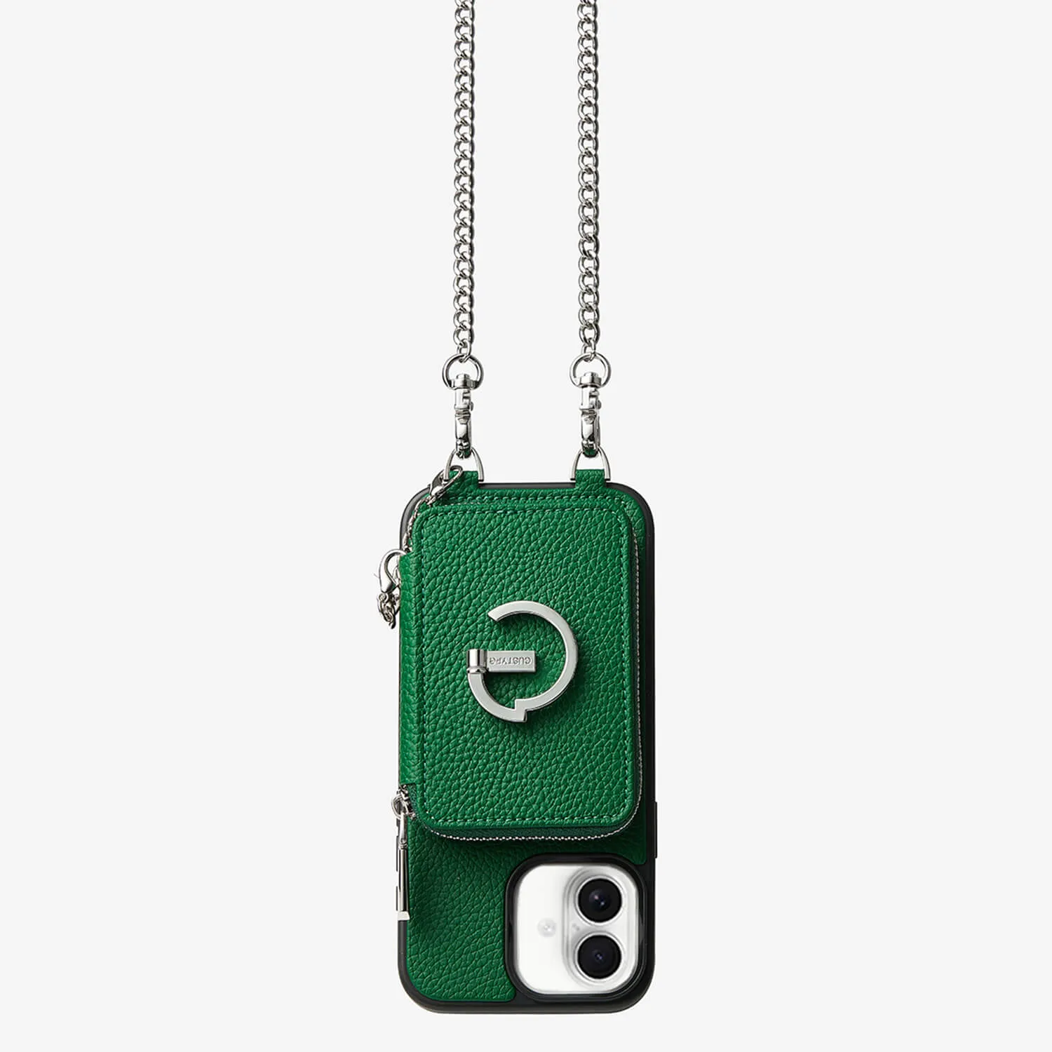 Silver Aura Range- Minimalist Crossbody Wallet Case for MagSafe with Kickstand Scratch Resistant Hybrid Texture