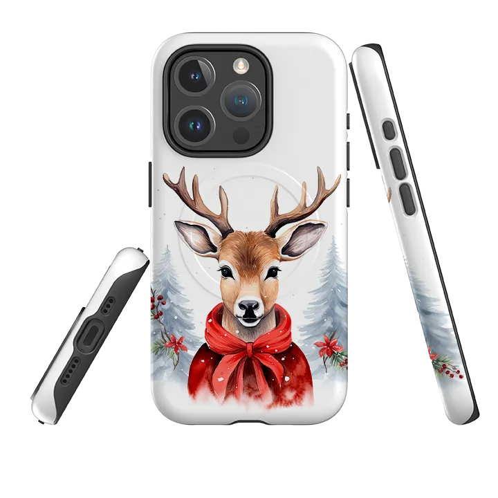 Soft Texture iPhone MagSafe Tough Case -  Deer Winter