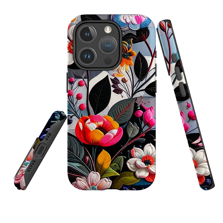iPhone MagSafe Tough Case - Summer Florals Strong Grip Light Design