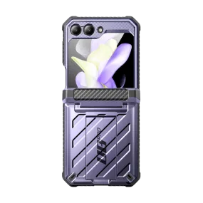 Galaxy Z Flip5 Unicorn Beetle PRO Rugged Case with Belt Clip-Metallic Purple Smooth Form Smooth Design