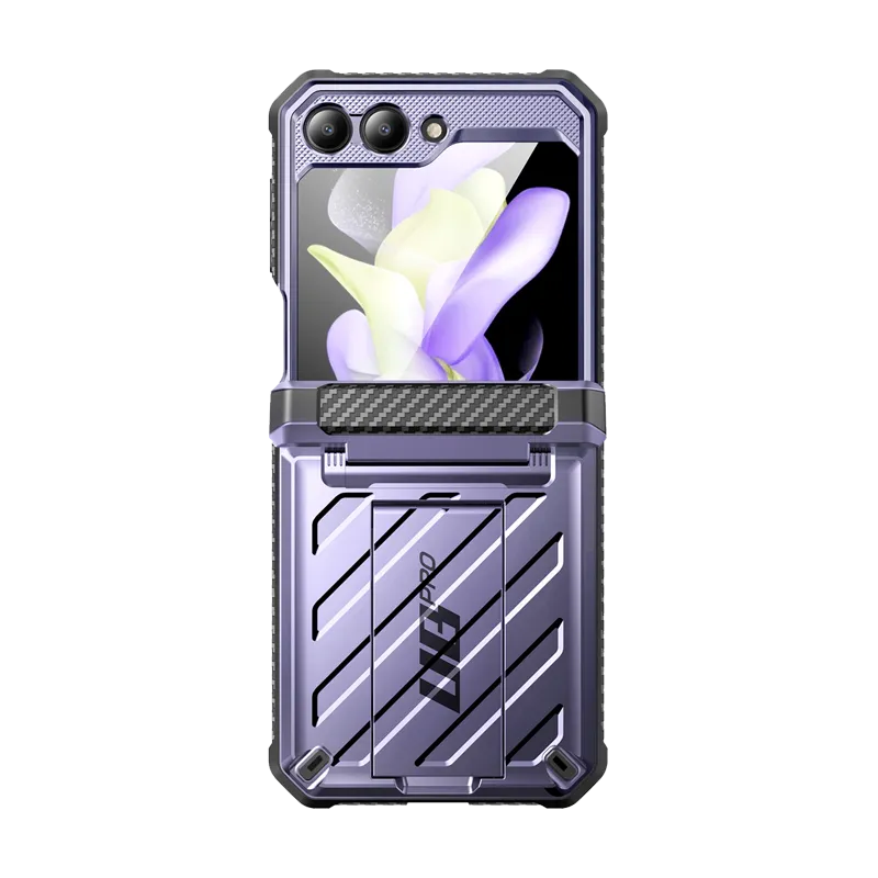 Galaxy Z Flip5 Unicorn Beetle PRO Rugged Case with Belt Clip-Metallic Purple Smooth Form Smooth Design