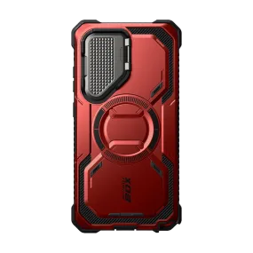 Shock Proof Galaxy S25 Ultra Armorbox Protective Phone Case - Metallic Red