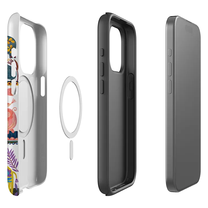 iPhone MagSafe Tough Case - Folk Colour By Tracey English Rugged Build Texture