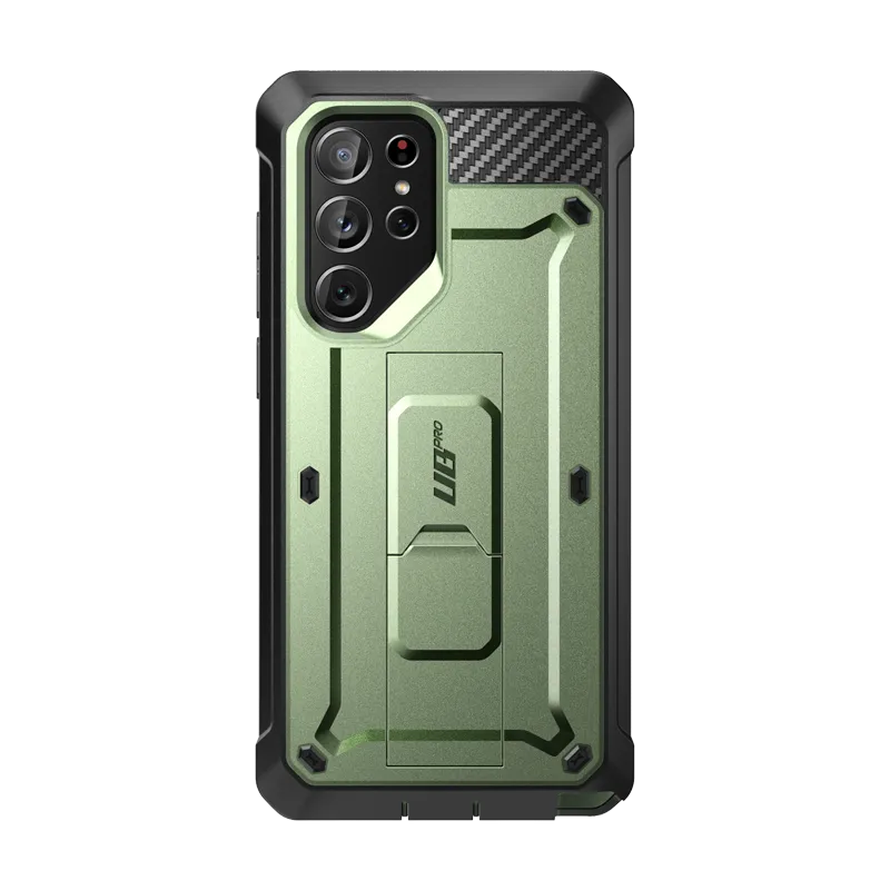 Galaxy S22 Ultra Unicorn Beetle PRO Rugged Case-Dark Green Soft Finish Modern Pattern Layer