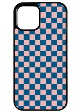 Chequer in Blue and Pink Phone Case Luxury Surface