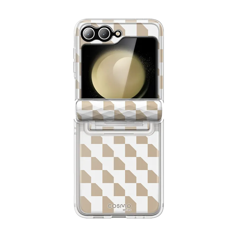 Galaxy Z Flip6 Cosmo - Brown Checker Luxury Detail