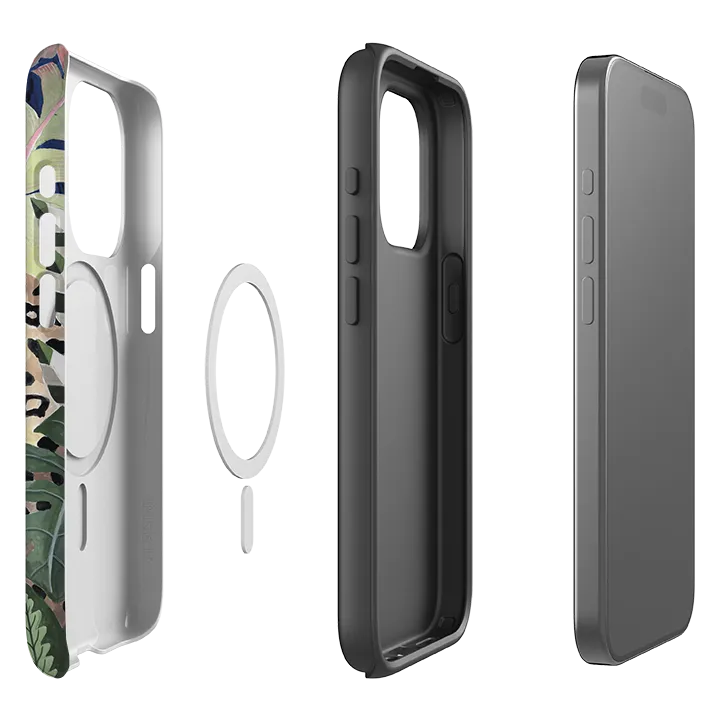 Protective Craft iPhone MagSafe Tough Case - Leopards in Leaves By Bex Parkin