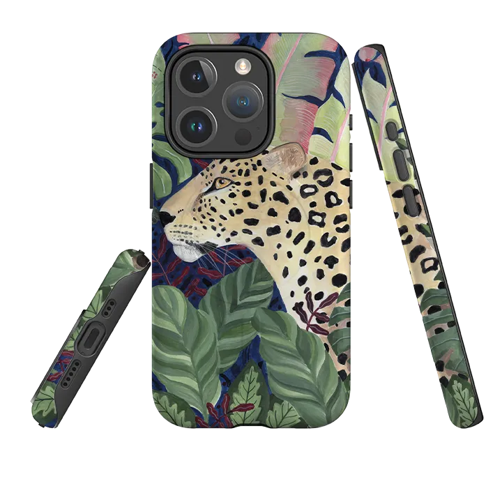 Matte Feel Perfect Fit iPhone MagSafe Tough Case - Leopards in Leaves By Bex Parkin