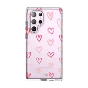 Premium Finish Galaxy S23 Ultra Cosmo Case -Pink Hearts