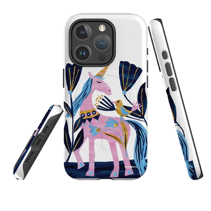 iPhone MagSafe Tough Case - Lilac Unicorn By Tracey English Premium Shield Hybrid Edge
