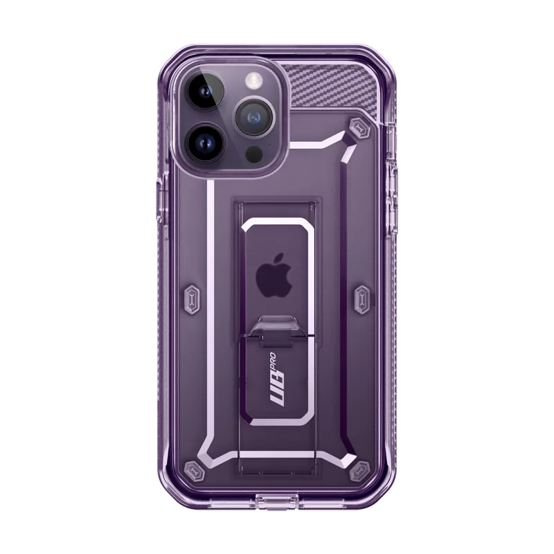 Hybrid Grip Finish Polished Surface Texture iPhone 14 Pro Max 6.7 inch Unicorn Beetle PRO Rugged Case-Purple Fog