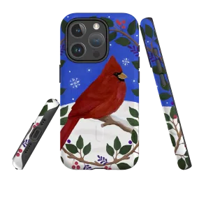 Luxury Texture Finish iPhone MagSafe Tough Case - Cardinal Wreaths By Bex Parkin