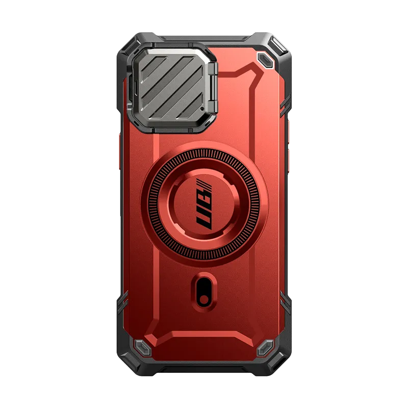 iPhone 15 Pro Max 6.7 inch Unicorn Beetle MAG XT MagSafe Case-Metallic Red Modern Edge Layer