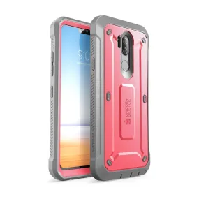 Rugged Pattern Texture LG G7 ThinQ Unicorn Beetle Pro Rugged Holster Case-Pink