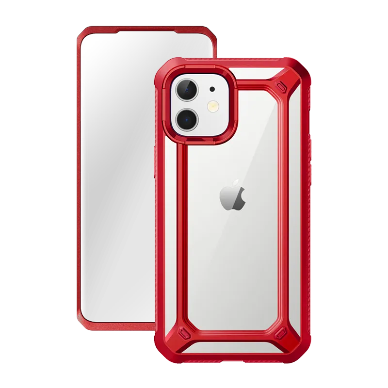 Shock Layer Hybrid Shield iPhone 12 mini 5.4 inch Unicorn Beetle Exo with Screen Protector Clear Case-Red