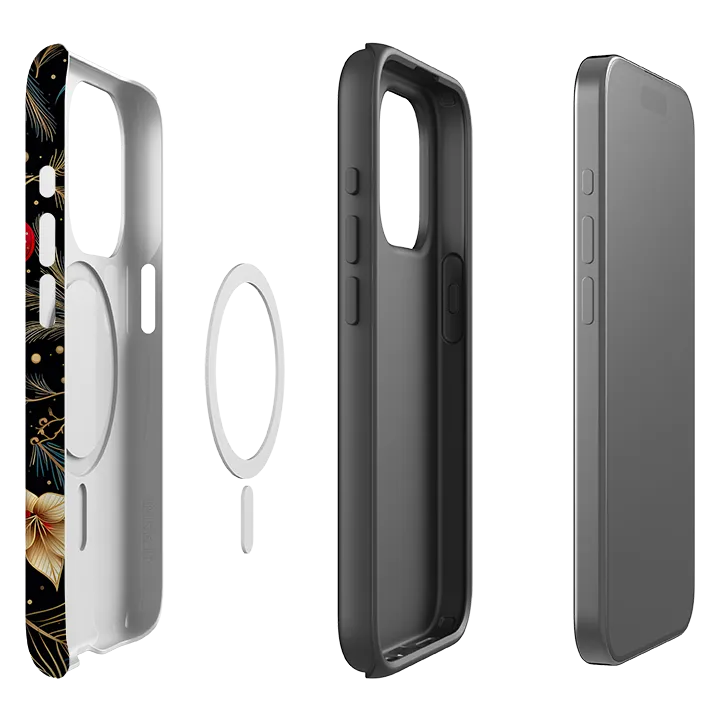 Modern Build Texture iPhone MagSafe Tough Case -  Golden Winter Floral