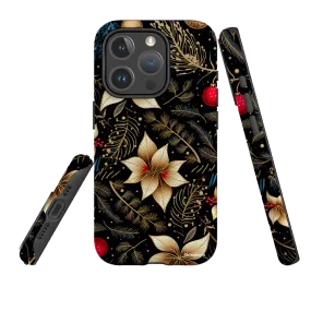 iPhone MagSafe Tough Case -  Golden Winter Floral Textured Grip