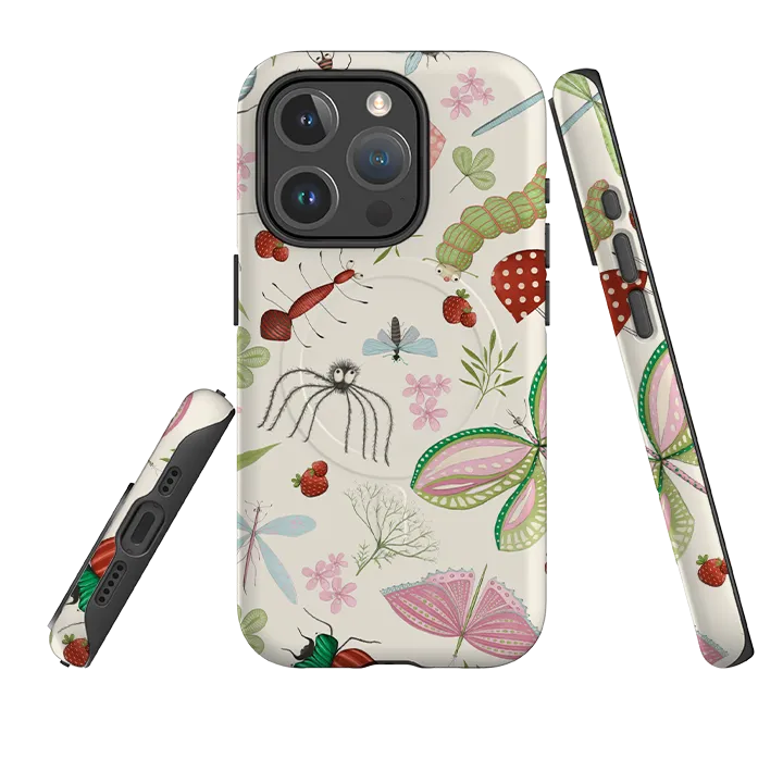Hybrid Protection iPhone MagSafe Tough Case -  Insects Pattern By Maja Lindberg