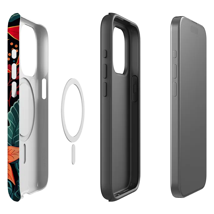 Grip Finish iPhone MagSafe Tough Case - Red Winter Floral