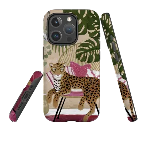 Protective Touch Hybrid Pattern Design iPhone MagSafe Tough Case - Boho Leopard Cream By Bex Parkin
