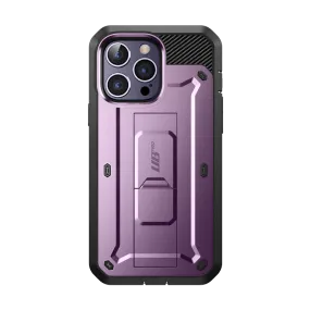 Smooth Pattern Hybrid Pattern Texture iPhone 14 Pro 6.1 inch Unicorn Beetle Pro Rugged Case-Deep Purple