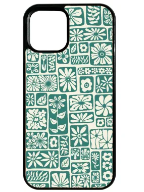 Wildflower in Green and Cream Phone Case Rugged Texture