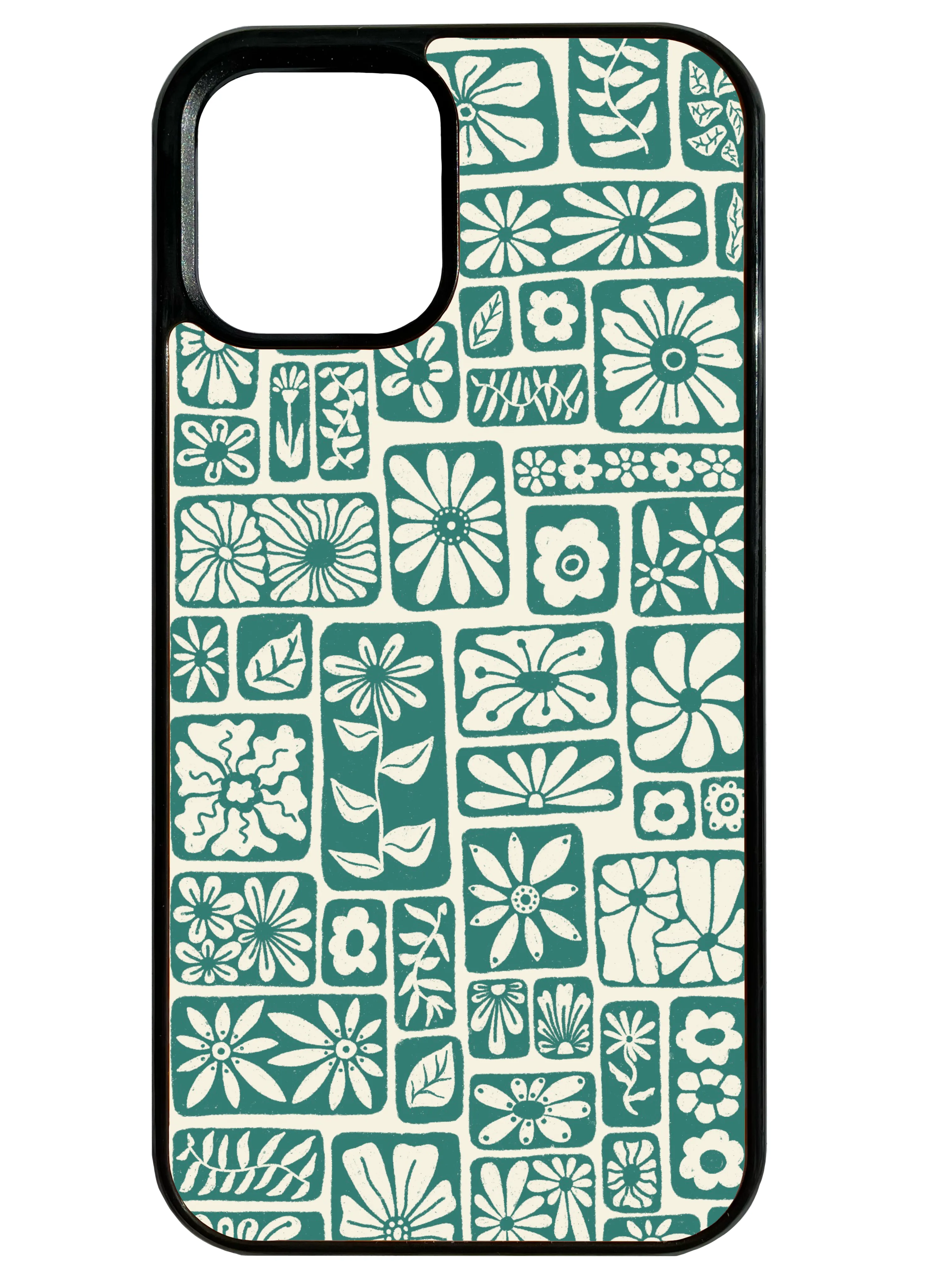 Premium Pattern Design Smooth Look Wildflower in Green and Cream Phone Case