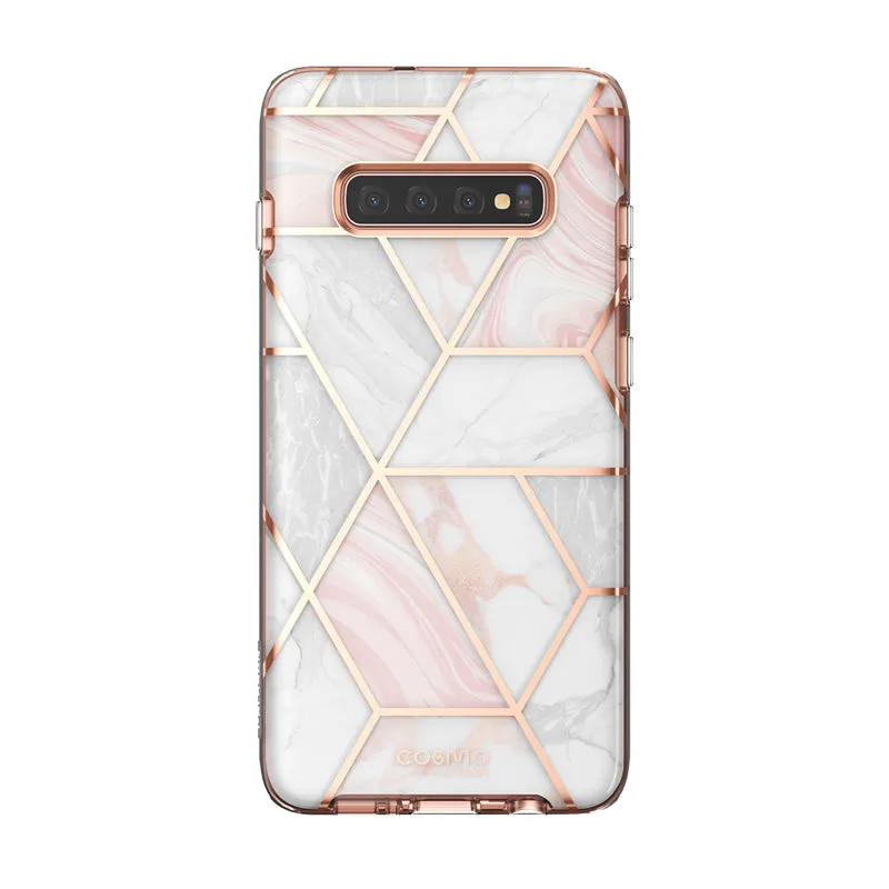 Shock Absorbing Galaxy S10 Cosmo Case- Marble Pink
