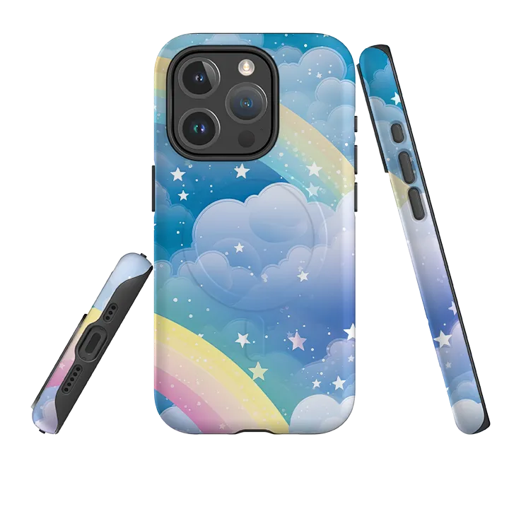 iPhone MagSafe Tough Case - Distant Rainbow Smooth Pattern Design Matte Pattern Layer